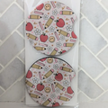 Teacher doodle car coasters set of 2 - neoprene with apple, pencil and ruler pattern